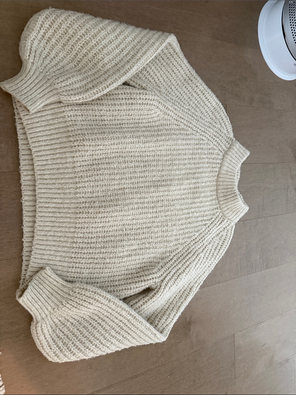 Apiece Apart Cream Ribbed Mock Turtleneck Sweater